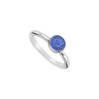 Blue Sapphire Ring : 14K White Gold - 0.75 CT TGW