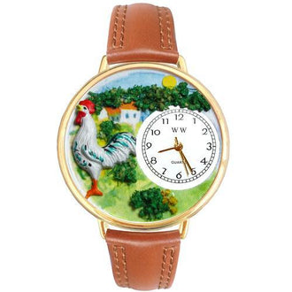 Rooster Watch in Gold (Large)