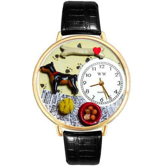 Doberman Pinscher Watch in Gold (Large)