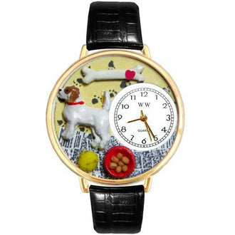 Jack Russel Terrier Watch in Gold (Large)