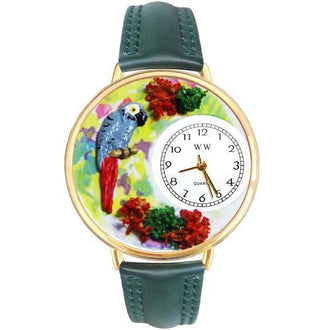 African Grey Parrot Watch in Gold (Large)