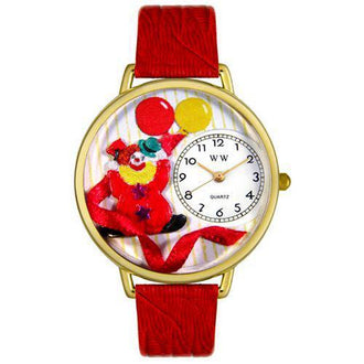 Happy Red Clown Watch in Gold (Large)