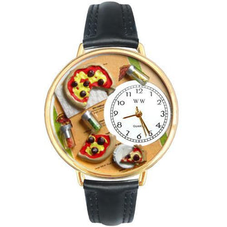 Pizza Lover Watch in Gold (Large)