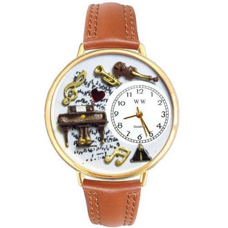 Music Piano Watch in Gold (Large)