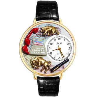 Stock Broker Watch in Gold (Large)