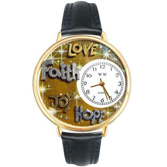 Faith Hope Love Joy Silver in Gold (Large)