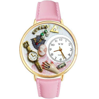 Jewelry Lover Pink Watch in Gold (Large)