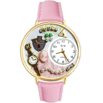 Jewelry Lover Pink Pearls Watch in Gold (Large)