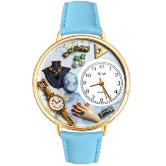 Jewelry Lover Blue Watch in Gold (Large)