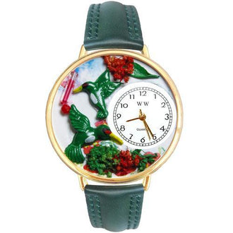 Hummingbirds Watch in Gold (Large)