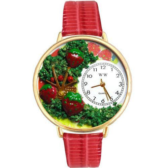 Strawberries Watch in Gold (Large)