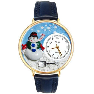 Christmas Snowman Watch in Gold (Large)