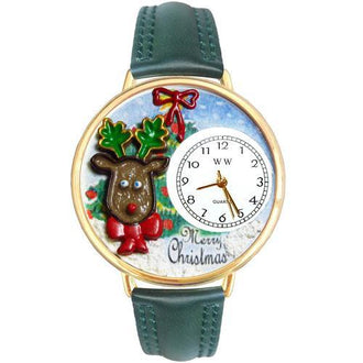 Christmas Reindeer Watch in Gold (Large)