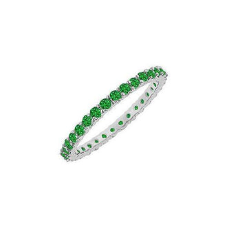 Emerald Eternity Bangle : 14K White Gold - 10.00 CT TGW