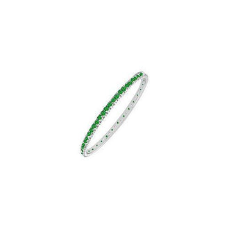 Emerald Eternity Bangle : 14K White Gold - 2.00 CT TGW