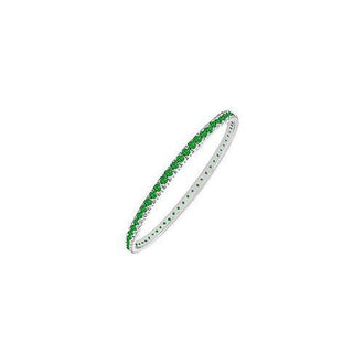 Emerald Eternity Bangle : 14K White Gold - 5.00 CT TGW