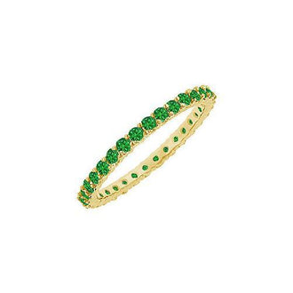 Emerald Eternity Bangle : 14K Yellow Gold - 10.00 CT TGW