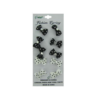 Bow earrings pack of 5 pair ( Case of 24 )