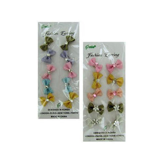 Bow fashion earrings assorted styles ( Case of 24 )