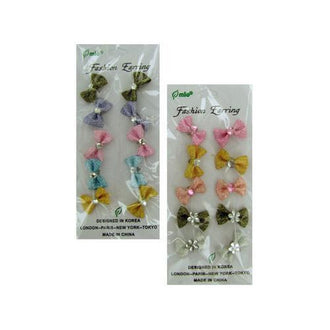 Bow fashion earrings assorted styles ( Case of 48 )