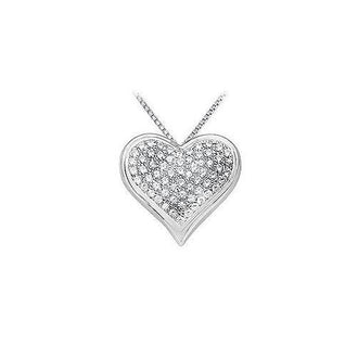 Diamond Heart Pendant : 14K White Gold - 1.25 CT Diamonds