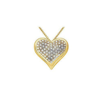 Diamond Heart Pendant : 14K Yellow Gold - 1.25 CT Diamonds