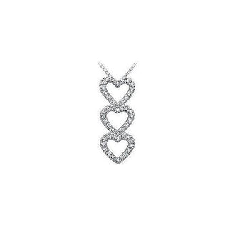 Diamond Heart Pendant : 14K White Gold - 0.40 CT Diamonds