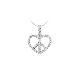 Diamond Heart Pendant : 14K White Gold - 0.66 CT Diamonds