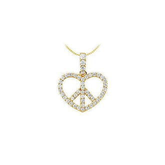 Diamond Heart Pendant : 14K Yellow Gold - 0.66 CT Diamonds