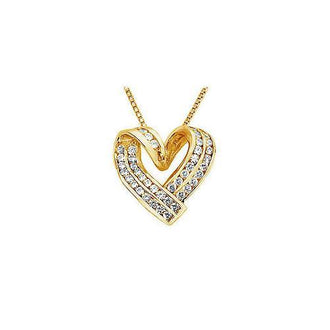 Diamond Heart Pendant : 14K Yellow Gold - 1.00 CT Diamonds