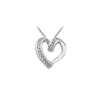 Diamond Heart Pendant : 14K White Gold - 0.50 CT Diamonds