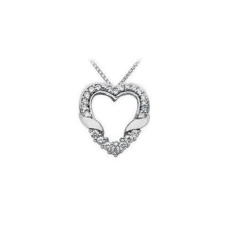 Diamond Heart Pendant : 14K White Gold - 0.65 CT Diamonds