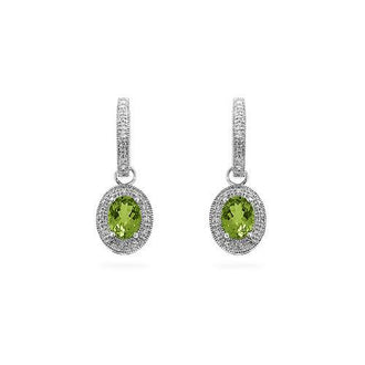 Peridot Dangles in White Gold