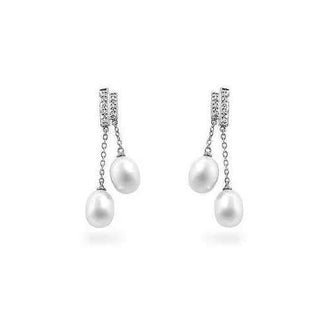 Pearl Diamond Dangles