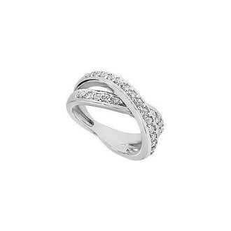 Diamond Crossover Ring : 14K White Gold - 0.66 CT Diamonds