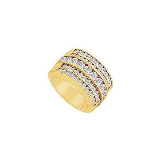 Diamond Row Ring : 14K Yellow Gold - 2.00 CT Diamonds