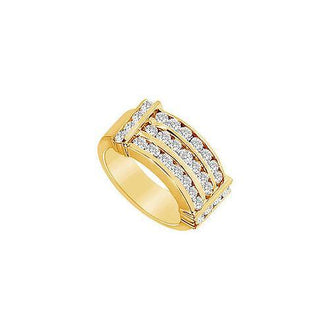 Diamond Row Ring : 14K Yellow Gold - 1.50 CT Diamonds