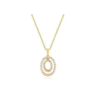 Golden Oval Cz Pendant (pack of 1 ea)