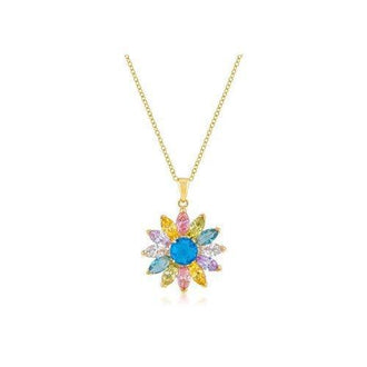 Goldtone Colorful Flower Pendant (pack of 1 ea)