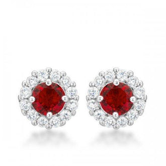 Bella Bridal Earrings In Ruby Red (pack of 1 ea)
