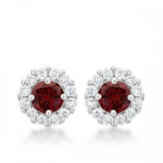 Bella Bridal Earrings In Garnet Red (pack of 1 ea)