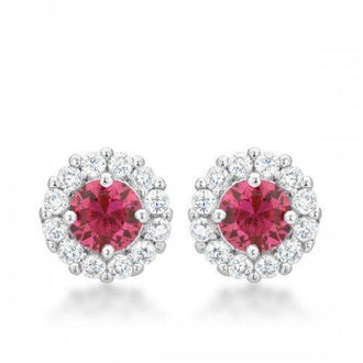 Bella Bridal Earrings In Pink (pack of 1 ea)
