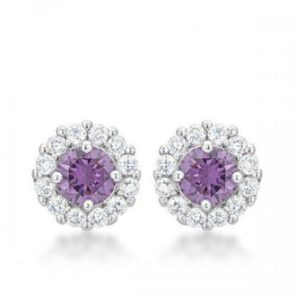 Bella Bridal Earrings In Purple (pack of 1 ea)