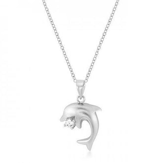 Matte Rhodium Dolphin Pendant (pack of 1 ea)