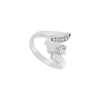 Diamond Zig-Zag Ring : 14K White Gold - 0.33 CT TGW