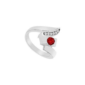 Ruby Zig-Zag Ring : 14K White Gold - 0.33 CT TGW