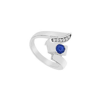 Sapphire Zig-Zag Ring : 14K White Gold - 0.33 CT TGW