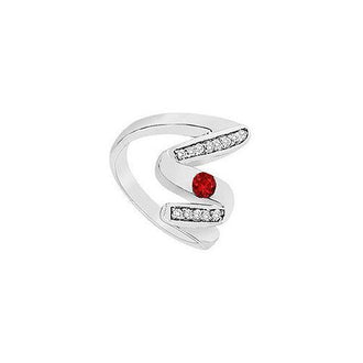 Ruby Zig-Zag Ring : 14K White Gold - 0.50 CT TGW