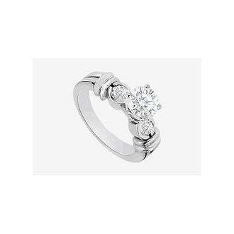 Engagement Ring in 14K White Gold 1.30 Carat TGW Cubic Zirconia .