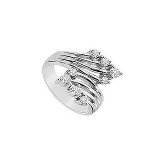 Diamond Crossover Ring : 14K White Gold - 0.50 CT Diamonds